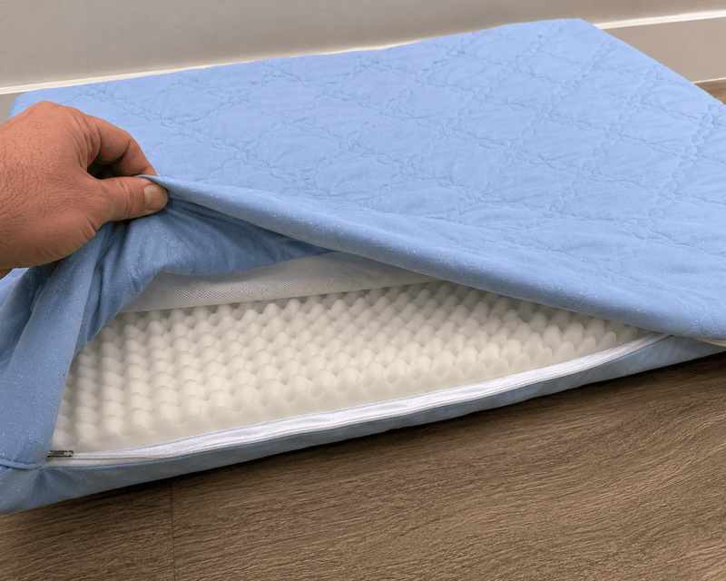 Cushioned underneath, not flat against stone